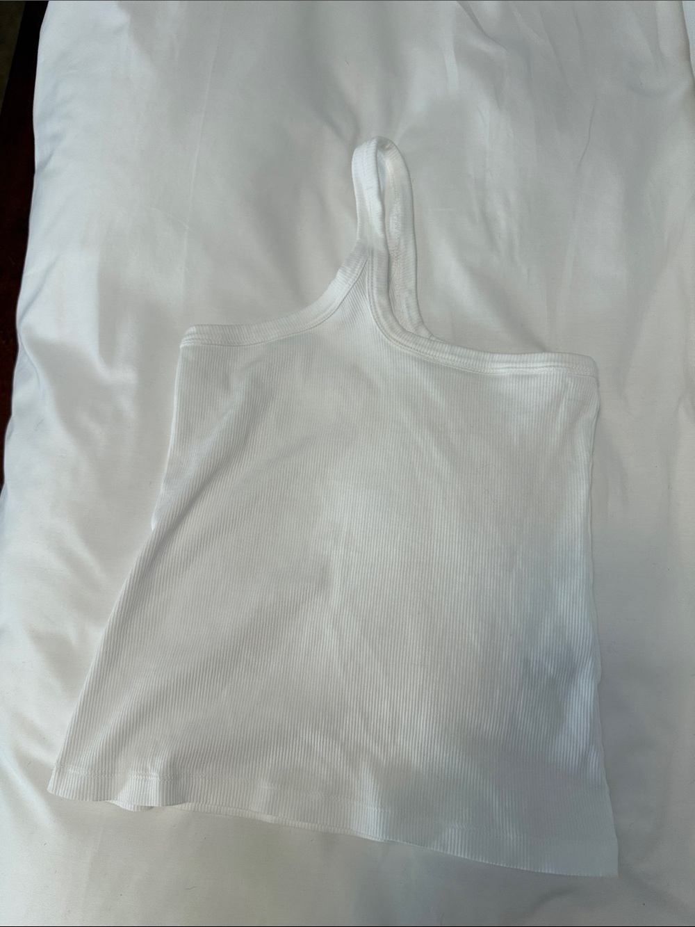 beaufille White One-Shoulder Ribbed Tank